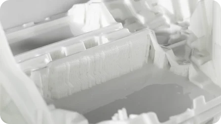 SLA 3D printed translucent clear resin electronics enclosure prototype