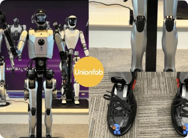 Advanced humanoid robot featuring lightweight 3D printed structural components and joint housings
